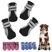 Pantofi respirabili pentru câini de companie, impermeabili, plimbări în aer liber, cu fundul moale, pantofi pentru animale de companie, cizme reflectorizante sigure pentru noapte pentru câini de talie mică, mijlocie