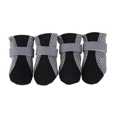 Pantofi respirabili pentru câini de companie, impermeabili, plimbări în aer liber, cu fundul moale, pantofi pentru animale de companie, cizme reflectorizante sigure pentru noapte pentru câini de talie mică, mijlocie