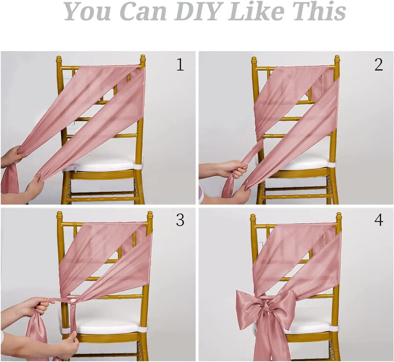 6 kom satenskih pojaseva za stolice Vezice Mašne Navlake za blagovaonske stolice za svadbene događaje Svečane zabave Dekoracija stolica za bankete