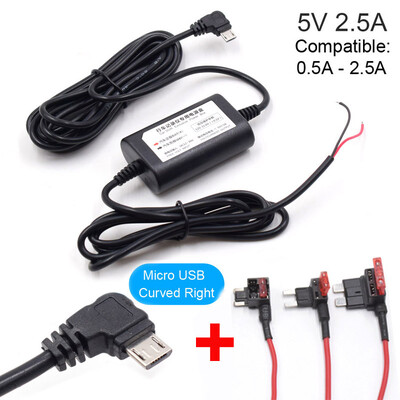 5V 2,5A Mini Micro Type C USB autós műszerfal kamera töltő adapter Hard Wire DVR Hardwire Kit XiaoMi 70Mai YI 360