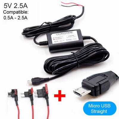5V 2,5A Mini Micro Type C USB autós műszerfal kamera töltő adapter Hard Wire DVR Hardwire Kit XiaoMi 70Mai YI 360