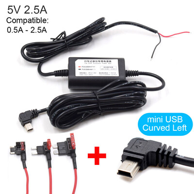 5V 2,5A Mini Micro Type C USB autós műszerfal kamera töltő adapter Hard Wire DVR Hardwire Kit XiaoMi 70Mai YI 360