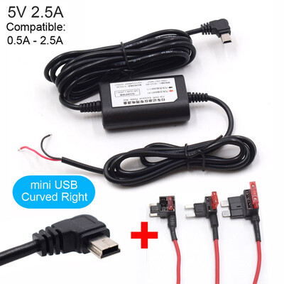 5V 2,5A Mini Micro Type C USB autós műszerfal kamera töltő adapter Hard Wire DVR Hardwire Kit XiaoMi 70Mai YI 360