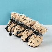 4 бр./компл. Водоустойчиви зимни обувки за домашни кучета Противоплъзгащи се ботуши за дъжд и сняг Обувки Дебели топли за малки котки Кученца Чорапи Ботуши