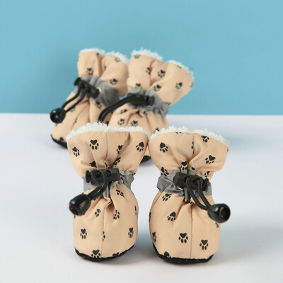 4 бр./компл. Водоустойчиви зимни обувки за домашни кучета Противоплъзгащи се ботуши за дъжд и сняг Обувки Дебели топли за малки котки Кученца Чорапи Ботуши