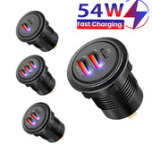 12V/24V priză usb încărcare rapidă 3 0 priză USB PD USB-C și două porturi QC3.0 pentru camioane de motociclete maritime