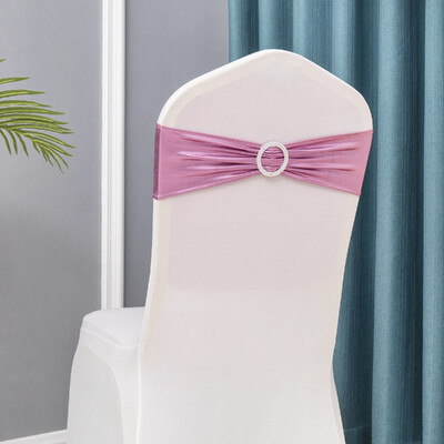10 τμχ Μεταλλικό Spandex Chair Sashes Bands Stretch Chair Ties Φιόγκοι για Διακόσμηση καρέκλας εκδηλώσεων σε δεξίωση γάμου