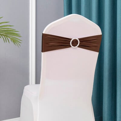 10 τμχ Μεταλλικό Spandex Chair Sashes Bands Stretch Chair Ties Φιόγκοι για Διακόσμηση καρέκλας εκδηλώσεων σε δεξίωση γάμου