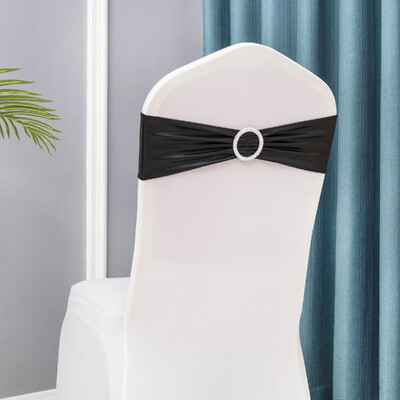 10 τμχ Μεταλλικό Spandex Chair Sashes Bands Stretch Chair Ties Φιόγκοι για Διακόσμηση καρέκλας εκδηλώσεων σε δεξίωση γάμου