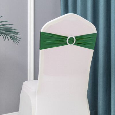 10 τμχ Μεταλλικό Spandex Chair Sashes Bands Stretch Chair Ties Φιόγκοι για Διακόσμηση καρέκλας εκδηλώσεων σε δεξίωση γάμου