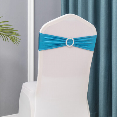 10 τμχ Μεταλλικό Spandex Chair Sashes Bands Stretch Chair Ties Φιόγκοι για Διακόσμηση καρέκλας εκδηλώσεων σε δεξίωση γάμου