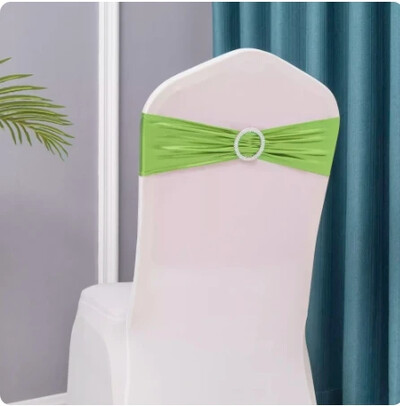 10 τμχ Μεταλλικό Spandex Chair Sashes Bands Stretch Chair Ties Φιόγκοι για Διακόσμηση καρέκλας εκδηλώσεων σε δεξίωση γάμου