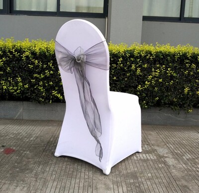 Organza Chair Sash με κρύσταλλο, λαμπερό παπιγιόν, διακόσμηση γάμου, πάρτι γενεθλίων, έκθεση ξενοδοχείου