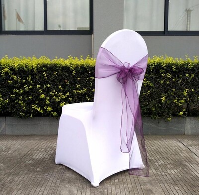 Organza Chair Sash με κρύσταλλο, λαμπερό παπιγιόν, διακόσμηση γάμου, πάρτι γενεθλίων, έκθεση ξενοδοχείου