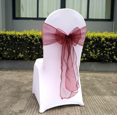 Organza Chair Sash με κρύσταλλο, λαμπερό παπιγιόν, διακόσμηση γάμου, πάρτι γενεθλίων, έκθεση ξενοδοχείου