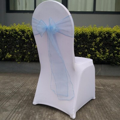 Organza Chair Sash με κρύσταλλο, λαμπερό παπιγιόν, διακόσμηση γάμου, πάρτι γενεθλίων, έκθεση ξενοδοχείου
