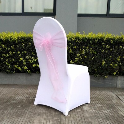 Organza Chair Sash με κρύσταλλο, λαμπερό παπιγιόν, διακόσμηση γάμου, πάρτι γενεθλίων, έκθεση ξενοδοχείου