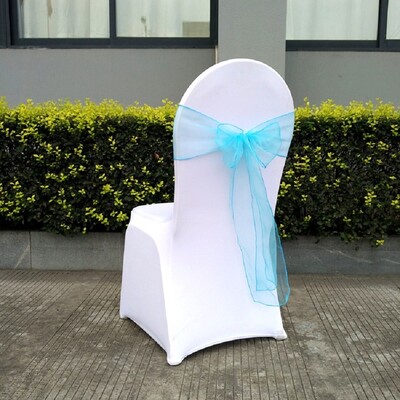 Organza Chair Sash με κρύσταλλο, λαμπερό παπιγιόν, διακόσμηση γάμου, πάρτι γενεθλίων, έκθεση ξενοδοχείου