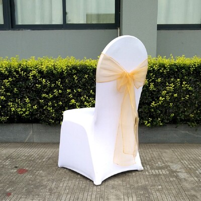Organza Chair Sash με κρύσταλλο, λαμπερό παπιγιόν, διακόσμηση γάμου, πάρτι γενεθλίων, έκθεση ξενοδοχείου