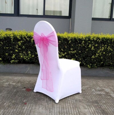 Organza Chair Sash με κρύσταλλο, λαμπερό παπιγιόν, διακόσμηση γάμου, πάρτι γενεθλίων, έκθεση ξενοδοχείου