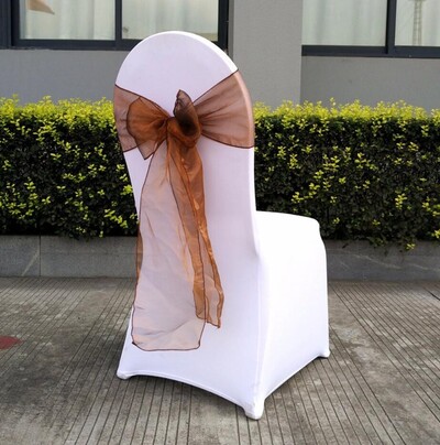 Organza Chair Sash με κρύσταλλο, λαμπερό παπιγιόν, διακόσμηση γάμου, πάρτι γενεθλίων, έκθεση ξενοδοχείου