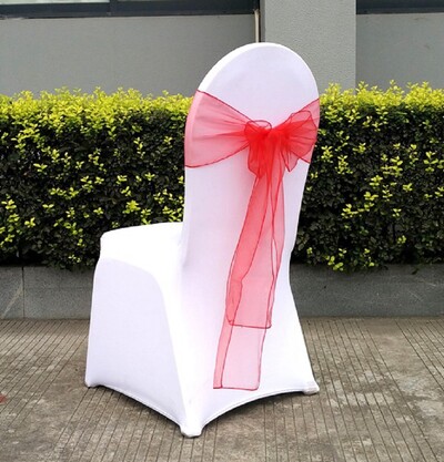 Organza Chair Sash με κρύσταλλο, λαμπερό παπιγιόν, διακόσμηση γάμου, πάρτι γενεθλίων, έκθεση ξενοδοχείου
