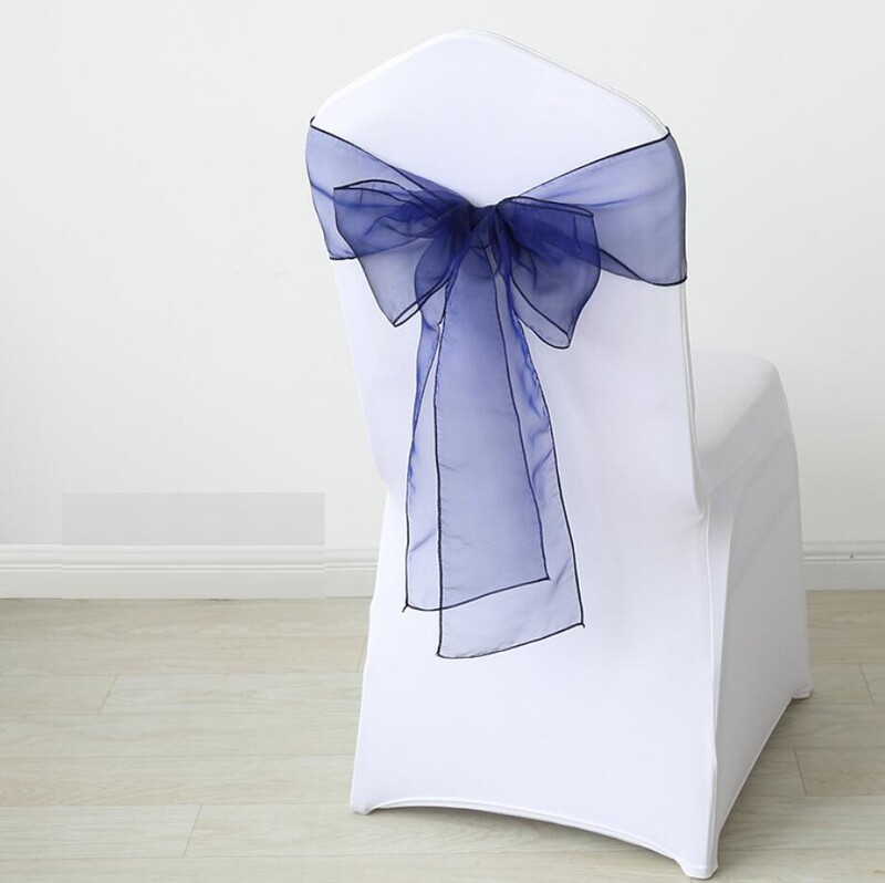 Organza Chair Sash με κρύσταλλο, λαμπερό παπιγιόν, διακόσμηση γάμου, πάρτι γενεθλίων, έκθεση ξενοδοχείου
