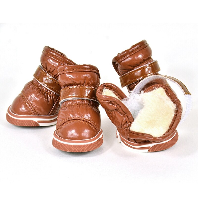 Vodootporne cipele za pse od 4 komada za male pse, zimske tople cipele za štene protiv klizanja, cipele za kućne ljubimce, čizme za snijeg, cipele za čivavu, yorkija