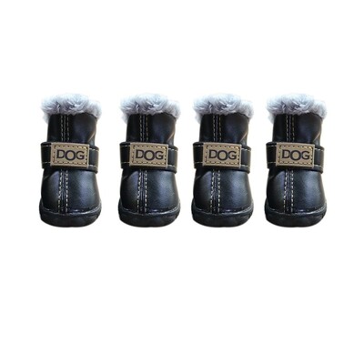 Μαλακές μπότες χιονιού για κατοικίδια Puppy Rain Snow μπότες Ζεστές αντιολισθητικές χειμερινές παπούτσια για σκύλους κατοικίδιων ζώων Αδιάβροχο βελούδινο/PU για 4 τεμάχια/Σετ χειμώνα