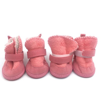 4 bucăți/set câini de companie pantofi de iarnă pantofi impermeabili pentru zăpadă șosete pantofi de cauciuc anti-alunecare pentru câini de talie mică încălțăminte cizme pentru câini