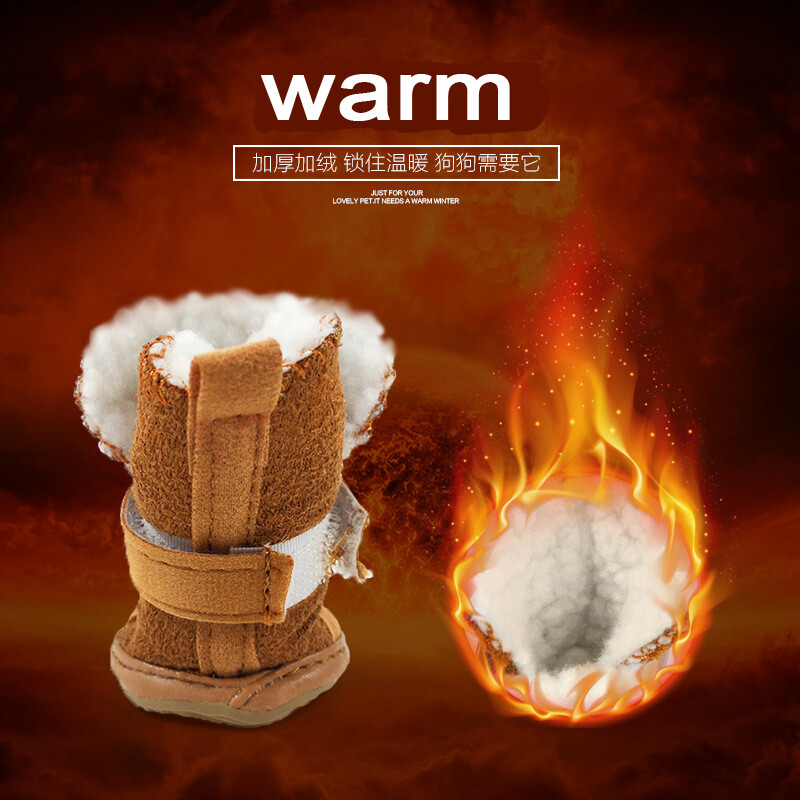 4 bucăți/set câini de companie pantofi de iarnă pantofi impermeabili pentru zăpadă șosete pantofi de cauciuc anti-alunecare pentru câini de talie mică încălțăminte cizme pentru câini