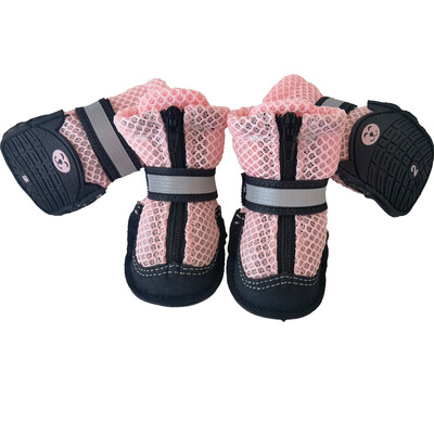 Suvised hingavad lemmikloomakoerajalatsid õues jalutamiseks võrk Pehme suvised lemmikloomade lukuga kingad Ööohutus helkursaapad