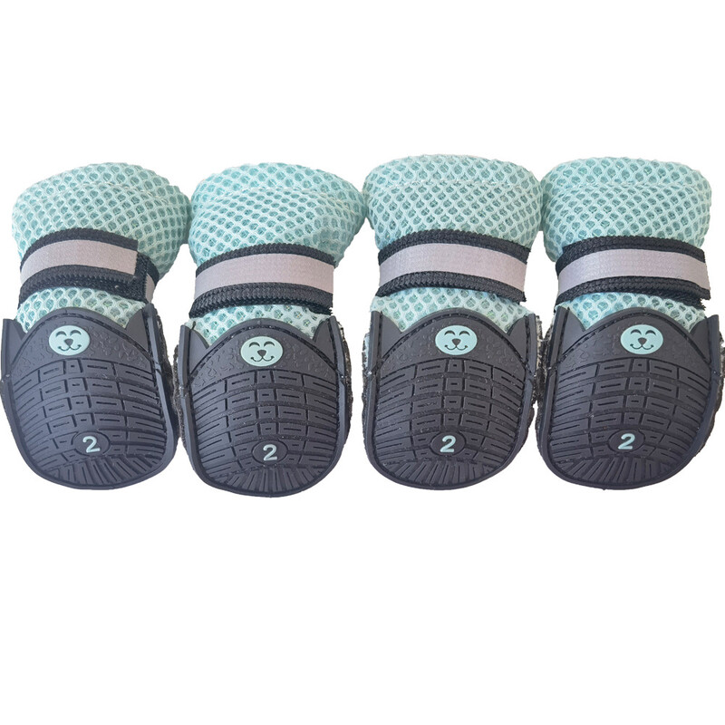 Suvised hingavad lemmikloomakoerajalatsid õues jalutamiseks võrk Pehme suvised lemmikloomade lukuga kingad Ööohutus helkursaapad