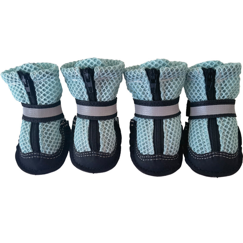 Suvised hingavad lemmikloomakoerajalatsid õues jalutamiseks võrk Pehme suvised lemmikloomade lukuga kingad Ööohutus helkursaapad