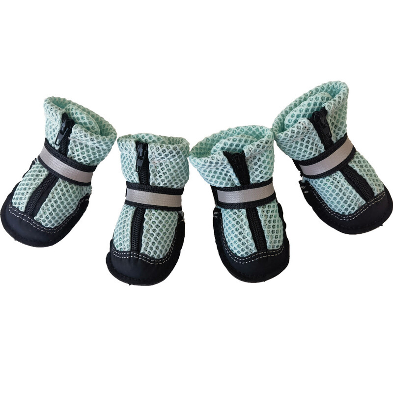 Suvised hingavad lemmikloomakoerajalatsid õues jalutamiseks võrk Pehme suvised lemmikloomade lukuga kingad Ööohutus helkursaapad