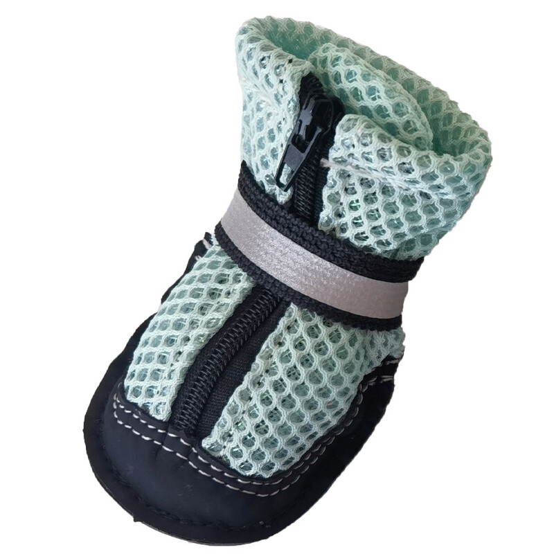 Suvised hingavad lemmikloomakoerajalatsid õues jalutamiseks võrk Pehme suvised lemmikloomade lukuga kingad Ööohutus helkursaapad