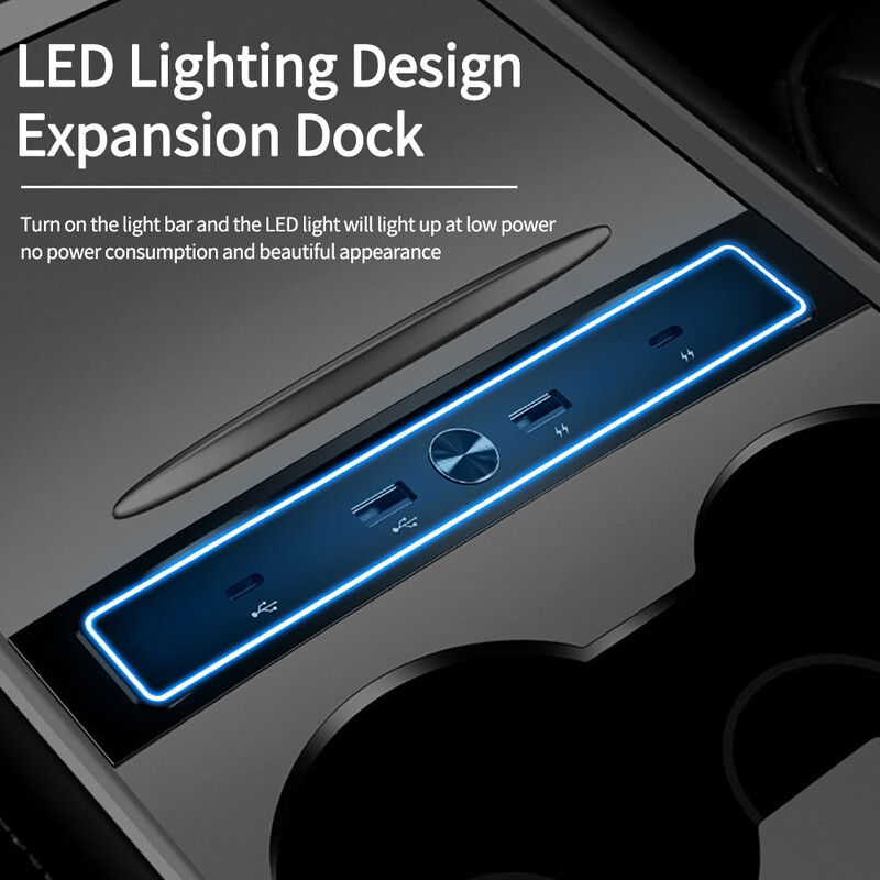 Kiirlaadija Tesla mudelile 3 Y 2021 2022 27 W kiirlaadija USB šundi jaoturi dokkimisjaam auto adapteri toitejaoturi pikendus