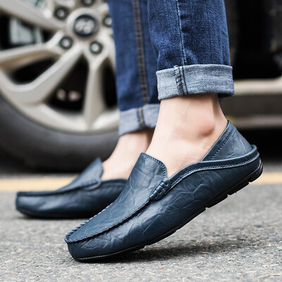 Încălțăminte casual pentru bărbați de modă de vară, cizme din piele naturală, pantofi de barcă ușoare și respirabili