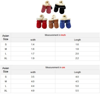 4 бр. Зимни водоустойчиви топли обувки за домашни кучета Нехлъзгащи се ботуши за сняг за малки породи кучета Кученце Котка Чихуахуа Грижа за лапите на домашни любимци Мопс