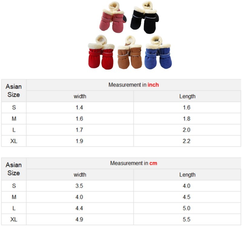 4 bucăți de iarnă, impermeabile, călduroase, pentru câini, cizme de zăpadă anti-alunecare pentru câini de rase mici, cățel, pisică, chihuahua, animal de companie, îngrijire labe, pug