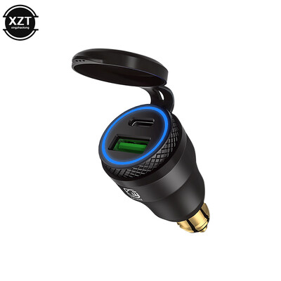 Φορτιστής USB αλουμινίου 30W PD Type-C QC 3.0 Προσαρμογέας Quick Charger Αδιάβροχος για Hella DIN Socket/ BMW Ducati Triumph μοτοσικλέτες