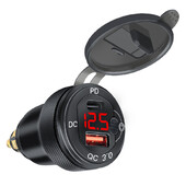 Adaptor de alimentare universal, impermeabil, 30W QC3.0 USB tip C PD, încărcător rapid, priză Hella DIN pentru motocicleta BMW Ducati Triumph