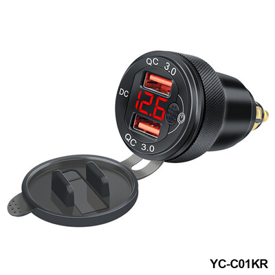 Adaptor de alimentare universal, impermeabil, 30W QC3.0 USB tip C PD, încărcător rapid, priză Hella DIN pentru motocicleta BMW Ducati Triumph