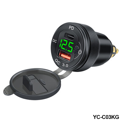 Adaptor de alimentare universal, impermeabil, 30W QC3.0 USB tip C PD, încărcător rapid, priză Hella DIN pentru motocicleta BMW Ducati Triumph