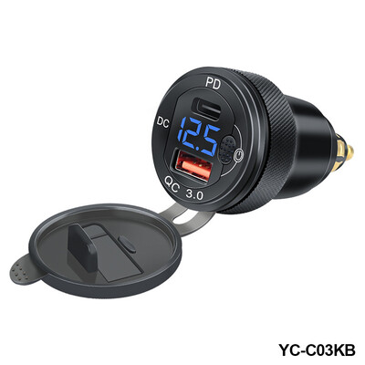 Adaptor de alimentare universal, impermeabil, 30W QC3.0 USB tip C PD, încărcător rapid, priză Hella DIN pentru motocicleta BMW Ducati Triumph