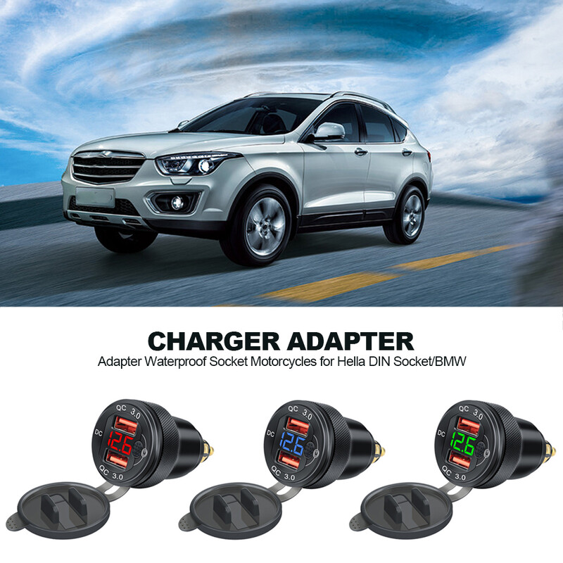 Adaptor de alimentare universal, impermeabil, 30W QC3.0 USB tip C PD, încărcător rapid, priză Hella DIN pentru motocicleta BMW Ducati Triumph