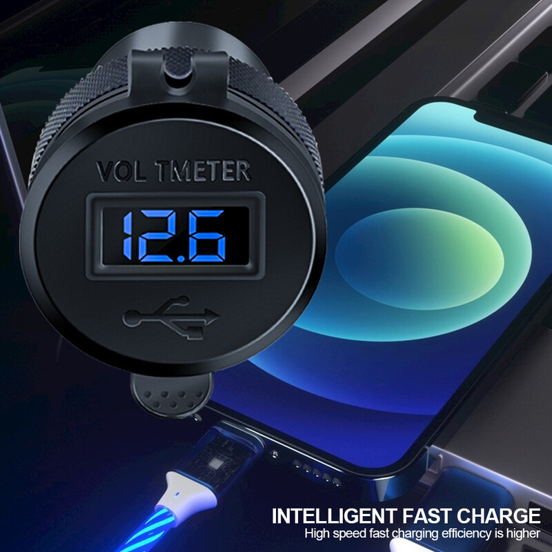 Adaptor de alimentare universal, impermeabil, 30W QC3.0 USB tip C PD, încărcător rapid, priză Hella DIN pentru motocicleta BMW Ducati Triumph