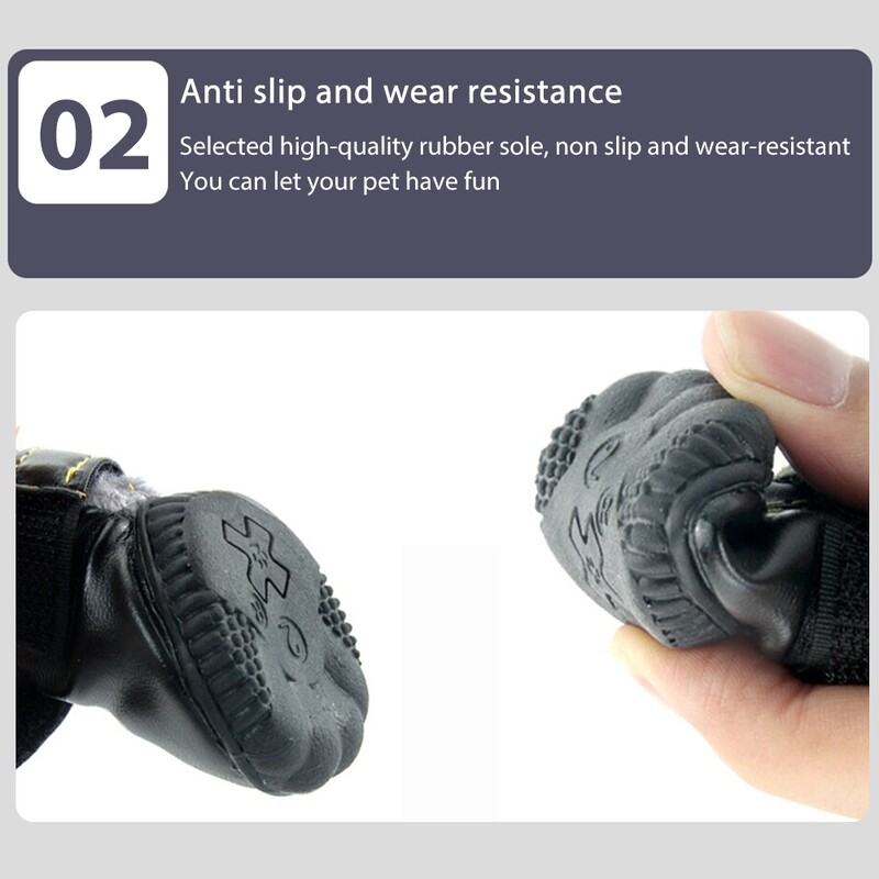 Tople čizme za pse, zimske vodootporne, protuklizne kožne štitnike za šape šteneta, čizme za snijeg/led, pločnik, vanjske cipele za hodanje