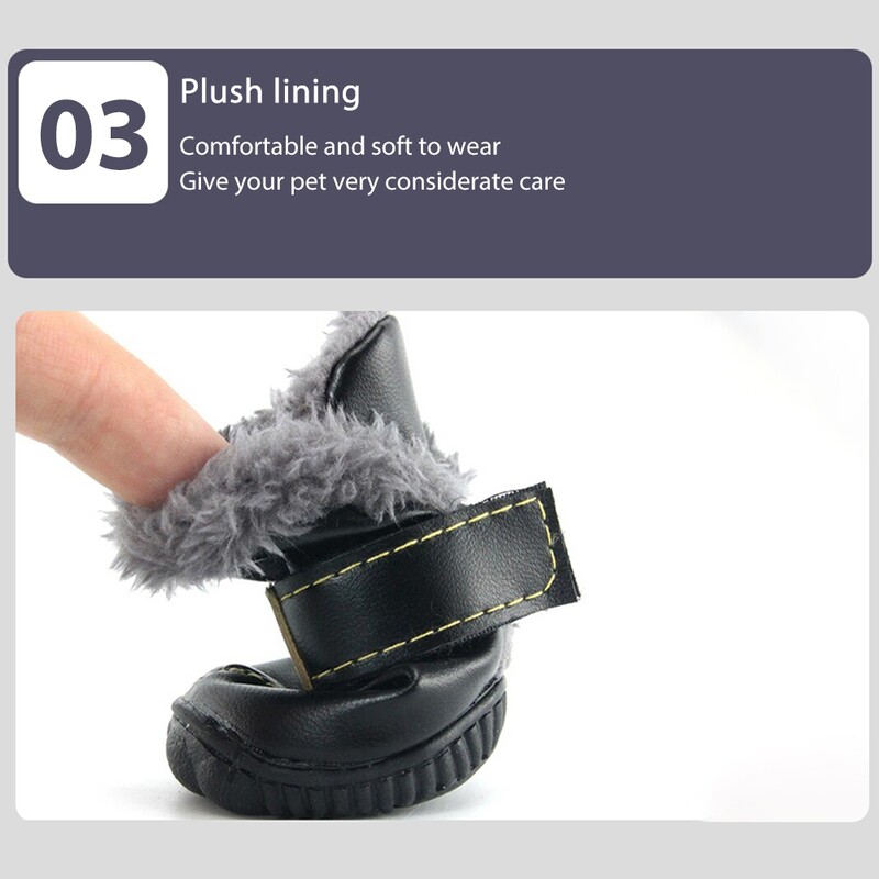 Tople čizme za pse, zimske vodootporne, protuklizne kožne štitnike za šape šteneta, čizme za snijeg/led, pločnik, vanjske cipele za hodanje