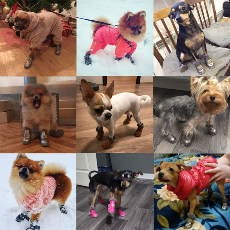 Tople čizme za pse, zimske vodootporne, protuklizne kožne štitnike za šape šteneta, čizme za snijeg/led, pločnik, vanjske cipele za hodanje